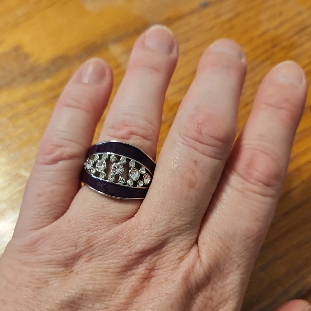 Paparazzi Purple and Silver Rhinestone Ring